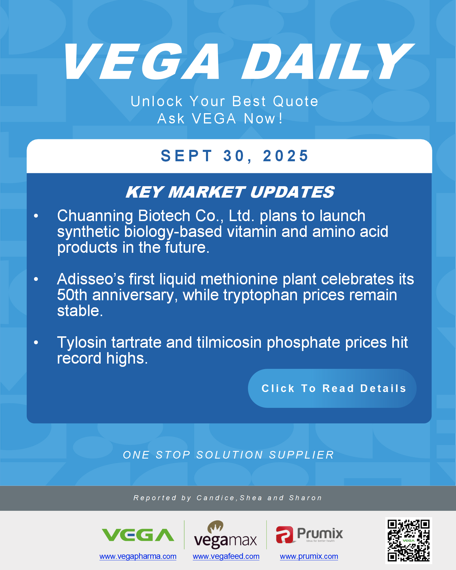 VEGA Daily Dated on September 30th 2025 Vitamin Amino Acid APl Food Additives.png
